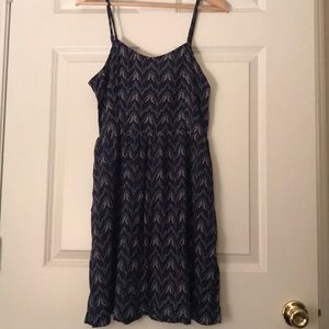 Blue patterned mini dress